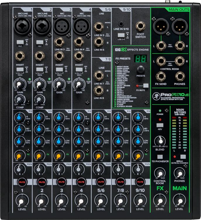 Mackie ProFX10v3 10-channel Mixer with USB and Effects